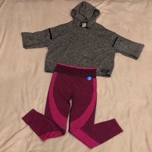 VS PINK NWT sweater knit pullover & workout tight